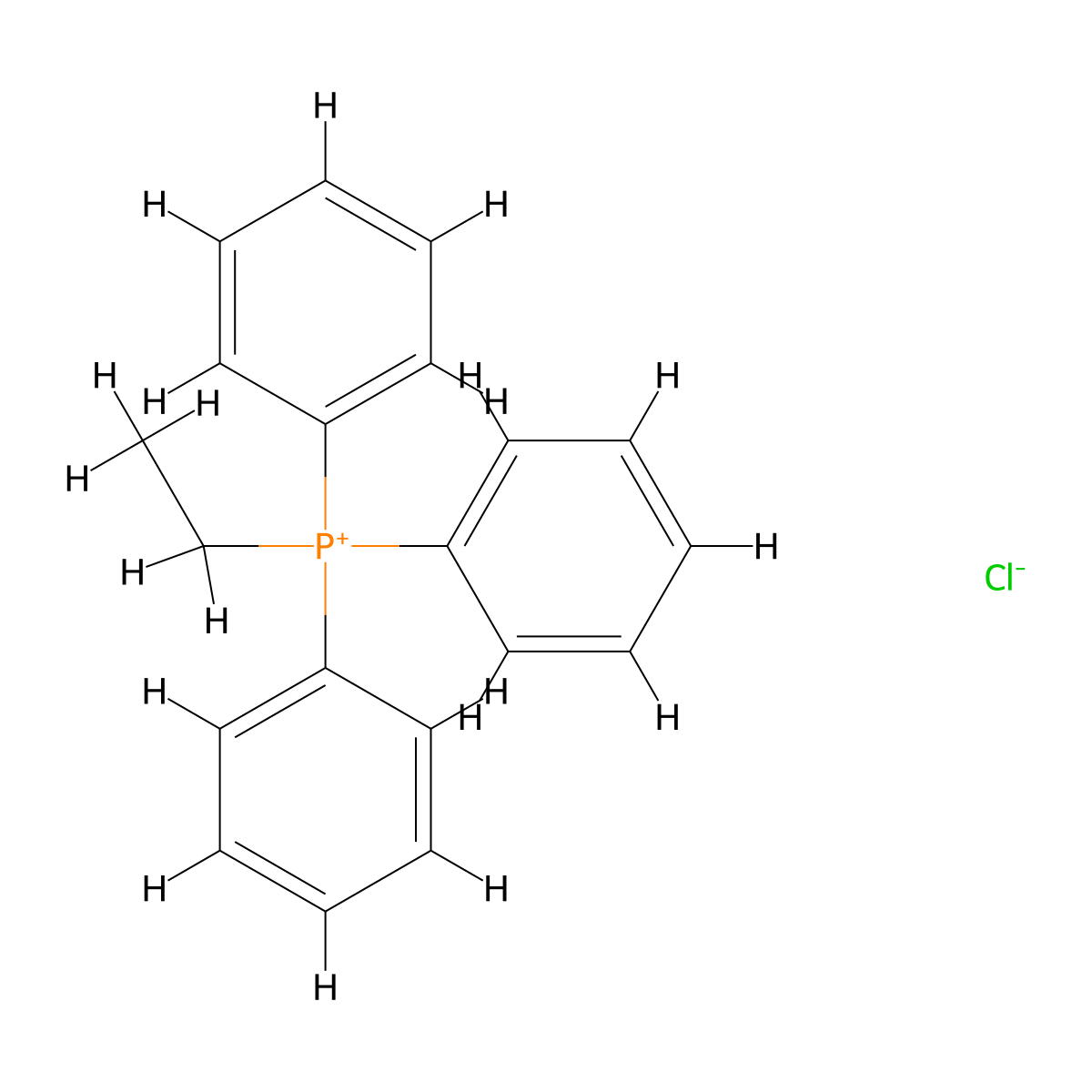 Ethyl(triphenyl)phosphonium chloride molecular structure, CAS 896-33-3
