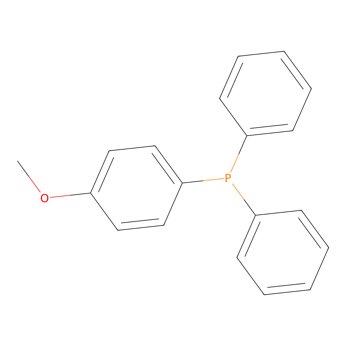 (4-Methoxyphenyl)(diphenyl)phosphine molecular structure, CAS 896-89-9