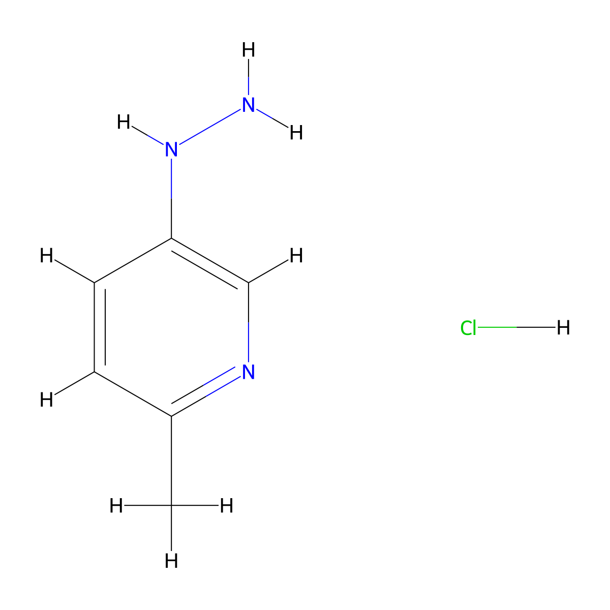 5-Hydrazinyl-2-methylpyridine hydrochloride molecular structure, CAS 896133-77-0