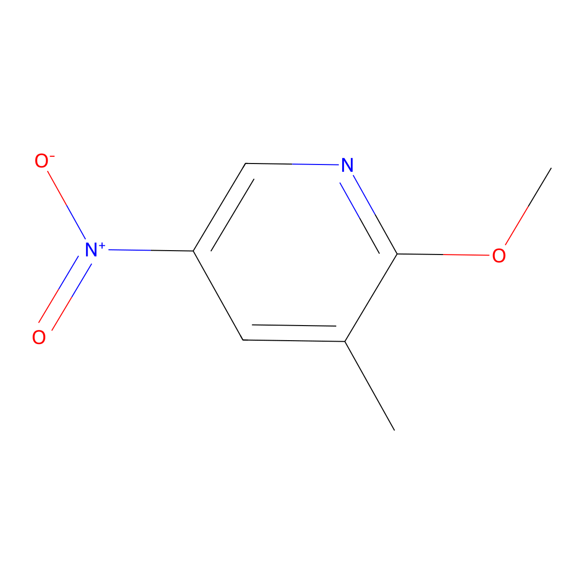 2-Methoxy-3-methyl-5-nitropyridine molecular structure, CAS 89694-10-0