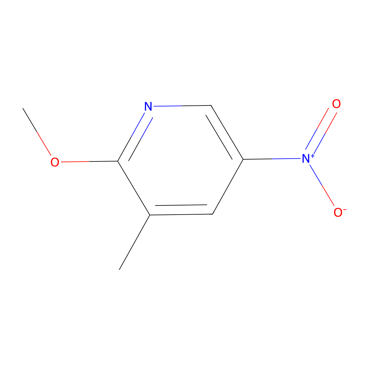 2-Methoxy-3-methyl-5-nitropyridine molecular structure, CAS 89694-10-0