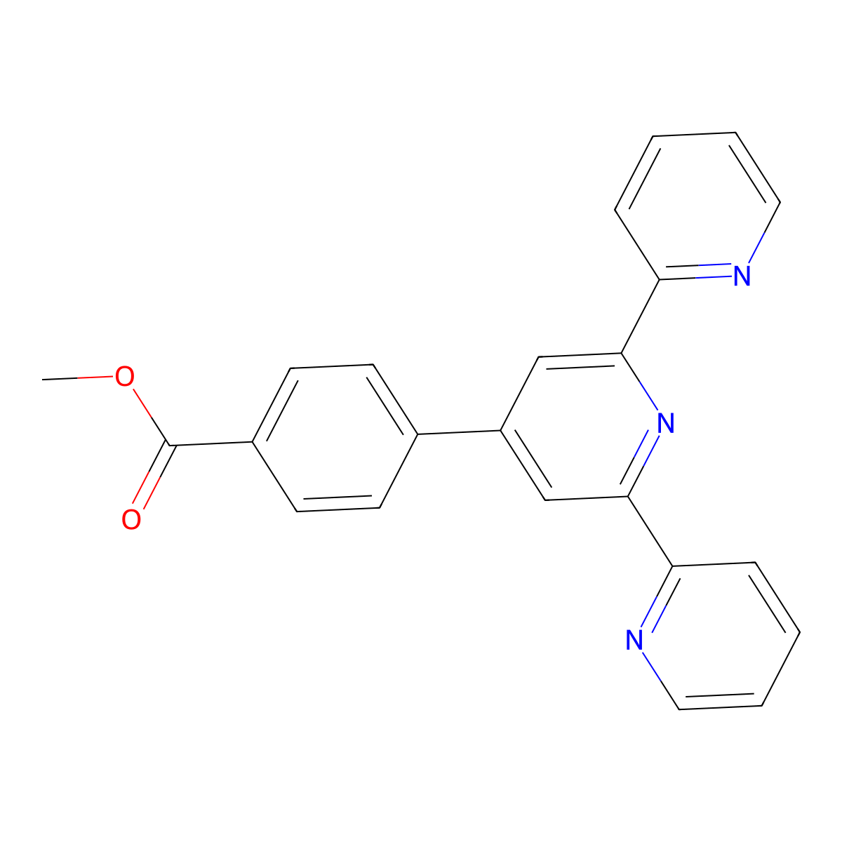 Methyl 4-([2,2':6',2''-terpyridin]-4'-yl)benzoate molecular structure, CAS 897037-23-9