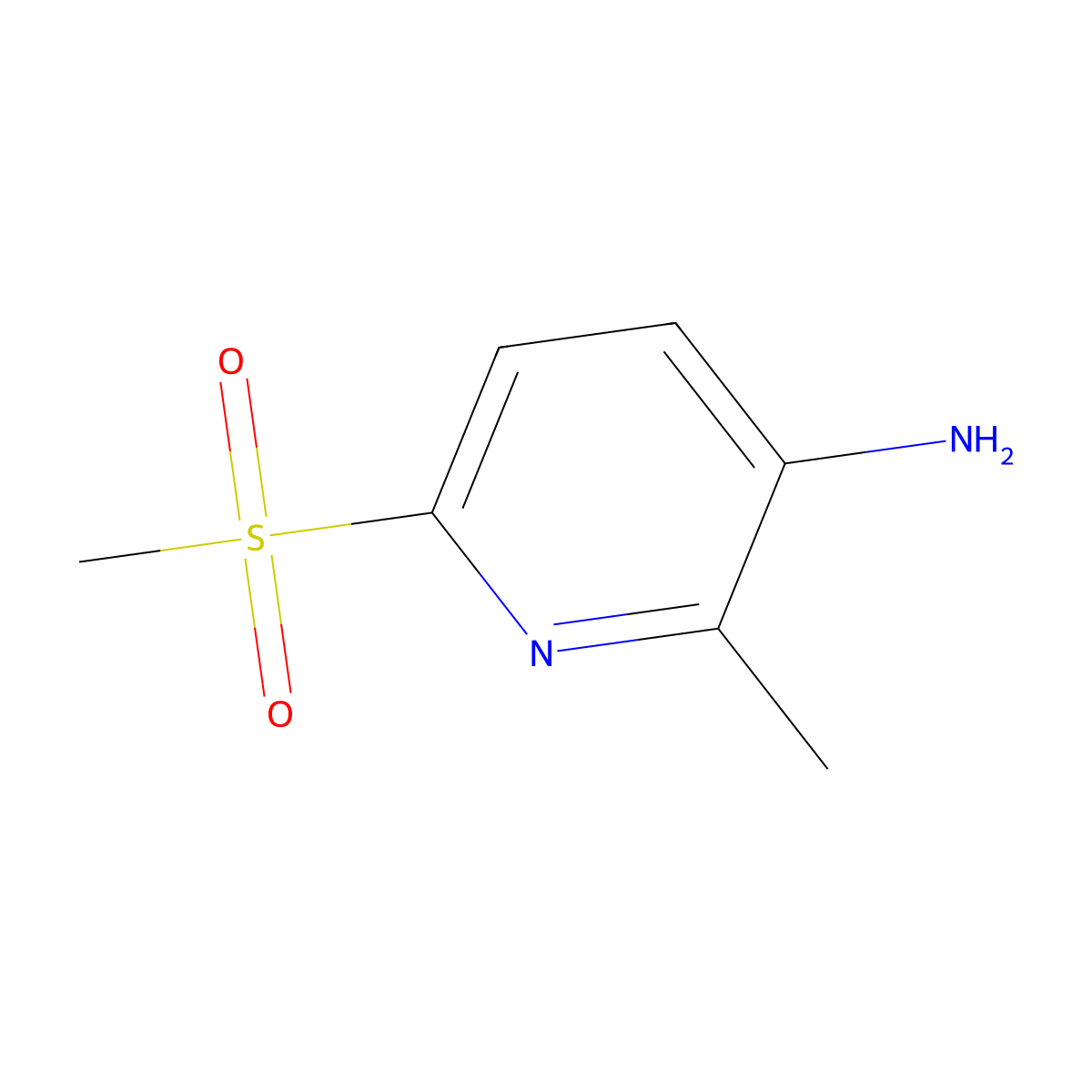2-Methyl-6-(methylsulfonyl)pyridin-3-amine molecular structure, CAS 897732-75-1