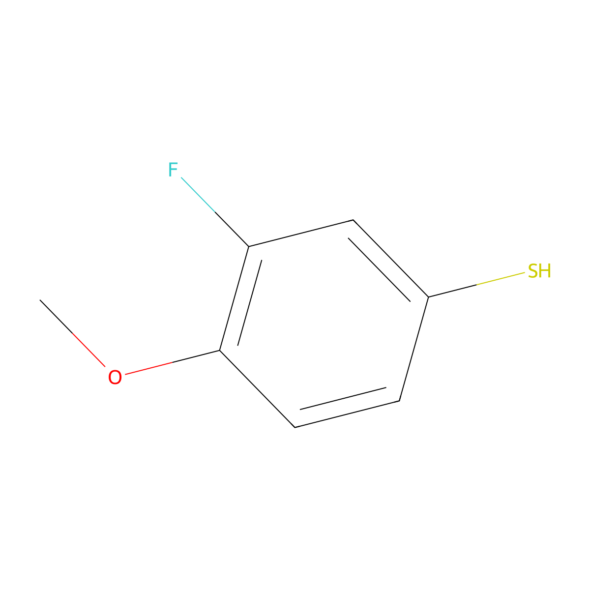 3-Fluoro-4-methoxythiophenol molecular structure, CAS 89818-27-9