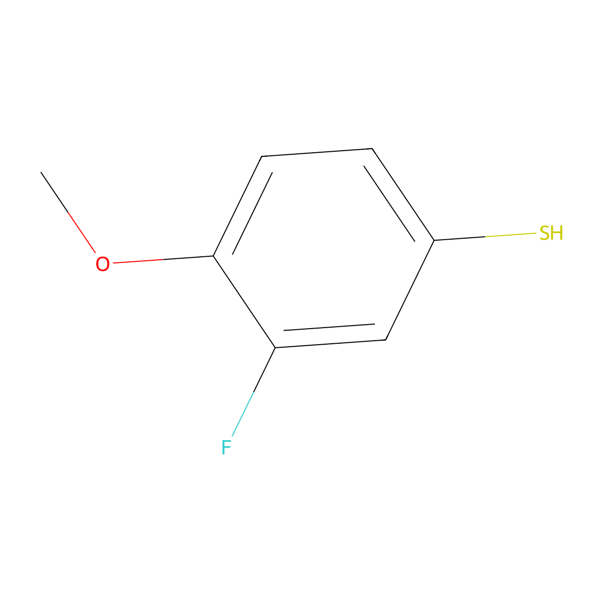3-Fluoro-4-methoxythiophenol molecular structure, CAS 89818-27-9