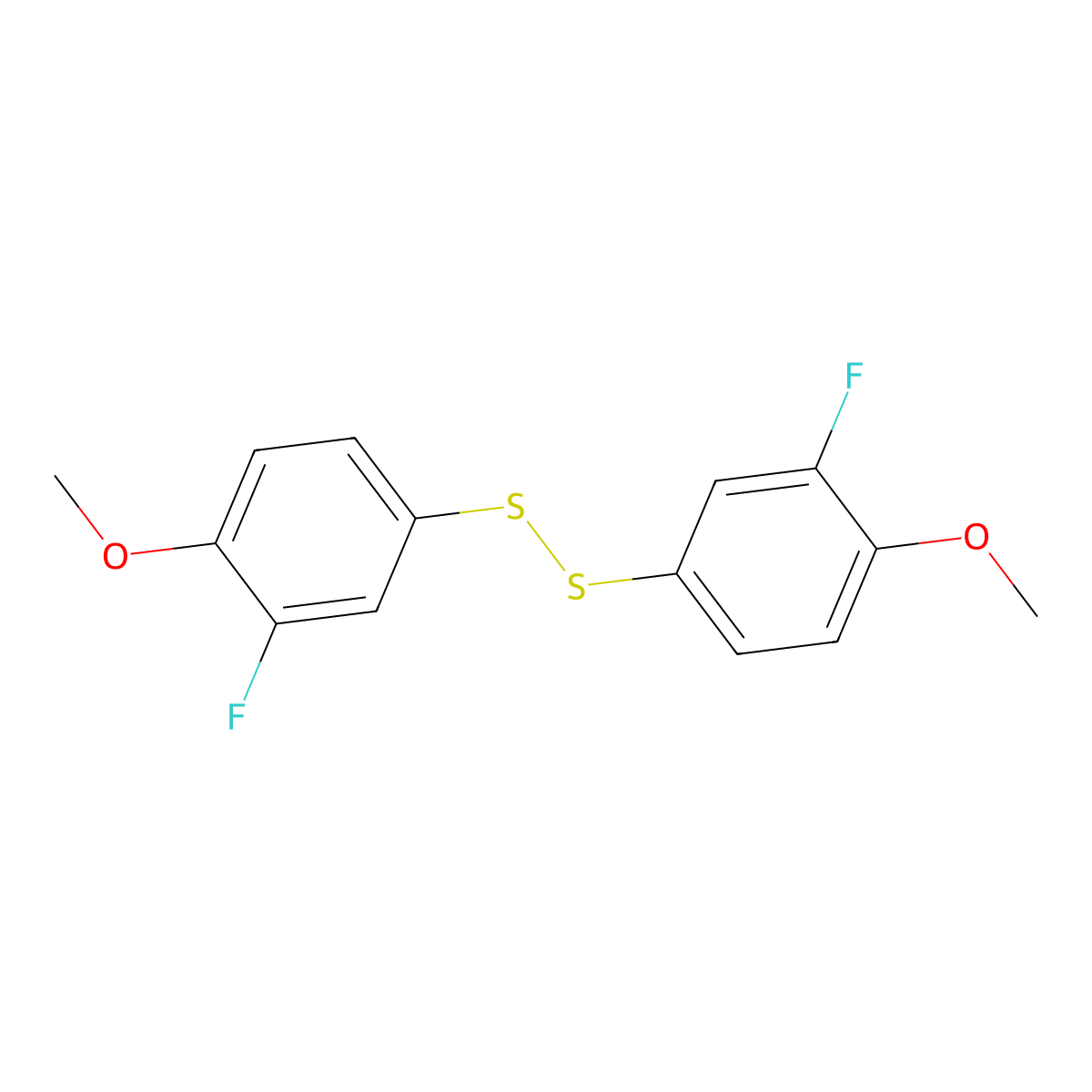1,2-Bis(3-fluoro-4-methoxyphenyl)disulfane molecular structure, CAS 89818-28-0