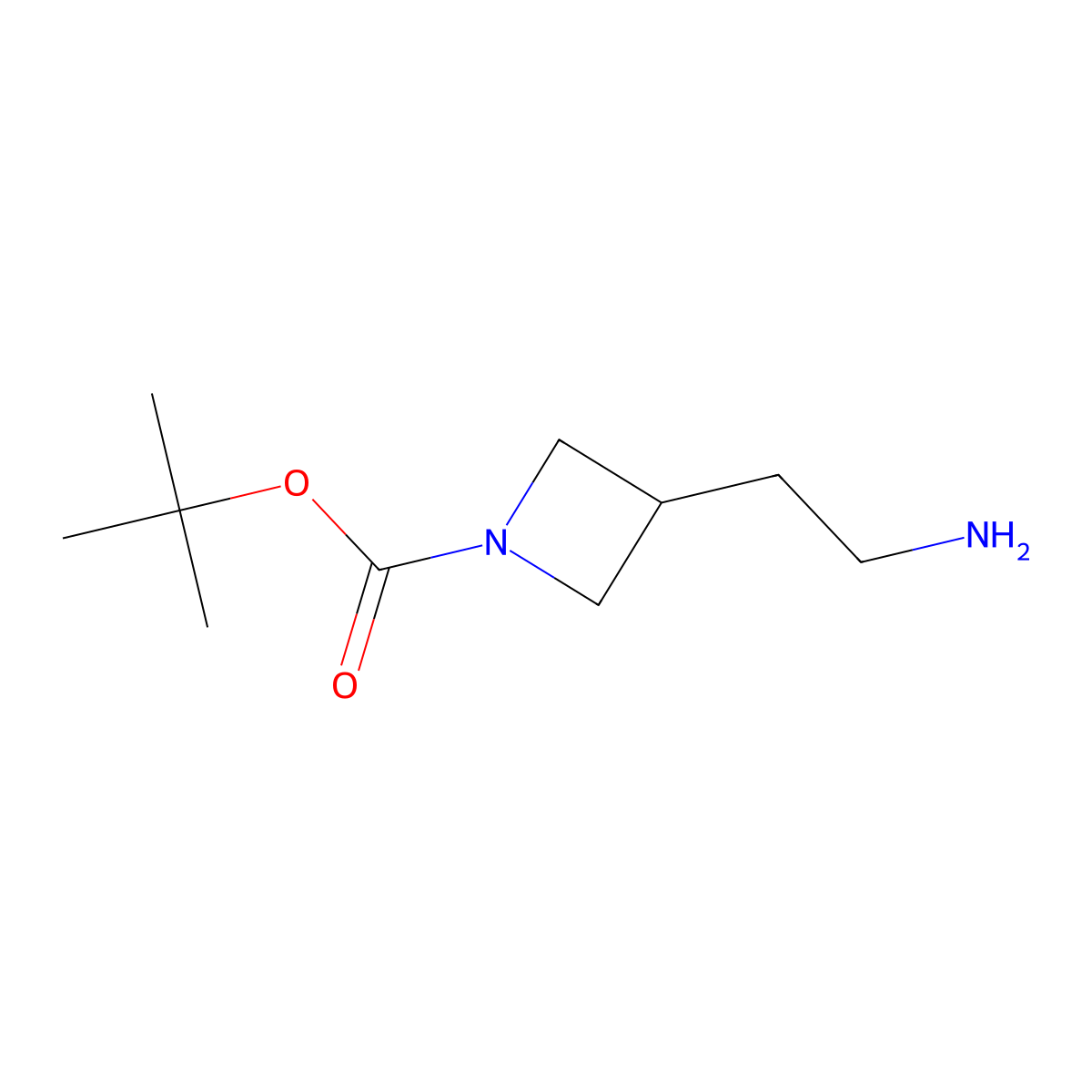 tert-Butyl 3-(2-aminoethyl)azetidine-1-carboxylate molecular structure, CAS 898271-20-0
