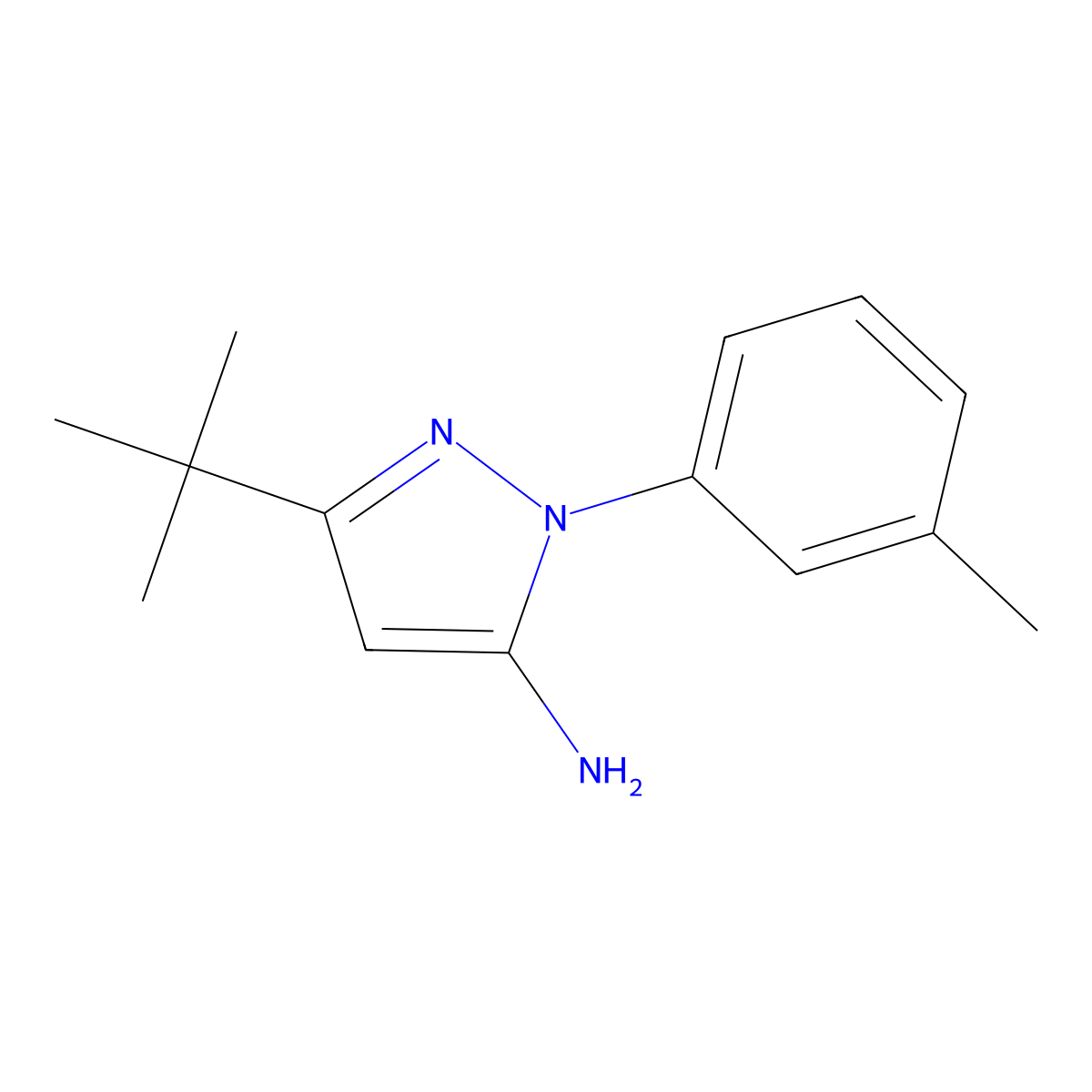 3-(tert-Butyl)-1-(m-tolyl)-1H-pyrazol-5-amine molecular structure, CAS 898537-77-4