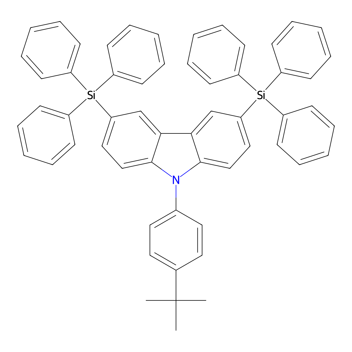 9-(4-tert-Butylphenyl)-3,6-bis(triphenylsilyl)-9H-carbazole molecular structure, CAS 898546-82-2