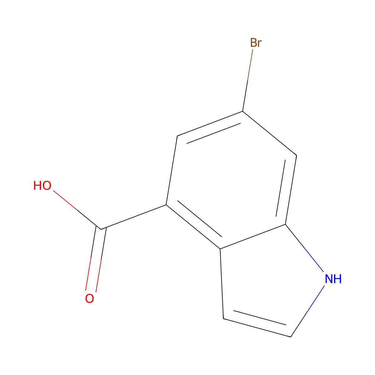 6-bromo-1H-indole-4-carboxylic acid molecular structure, CAS 898746-91-3