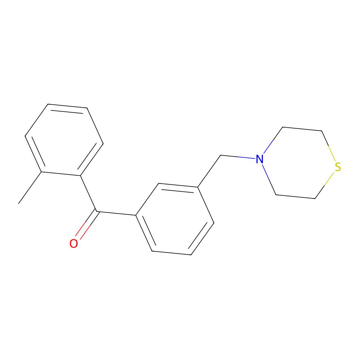 2-Methyl-3'-thiomorpholinomethylbenzophenone molecular structure, CAS 898762-72-6