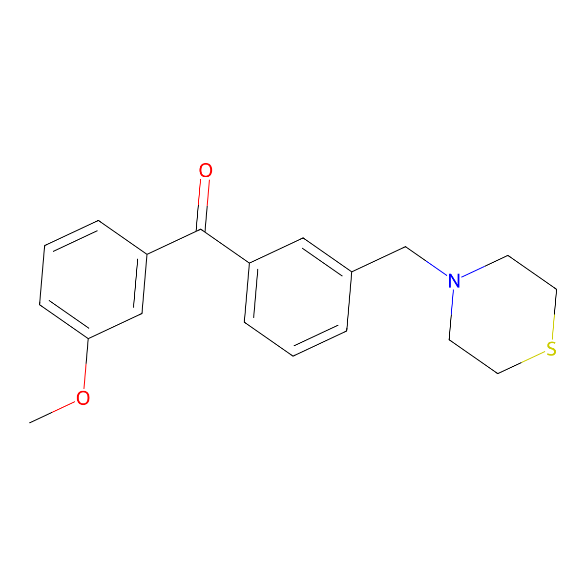 3-Methoxy-3'-thiomorpholinomethylbenzophenone molecular structure, CAS 898762-80-6