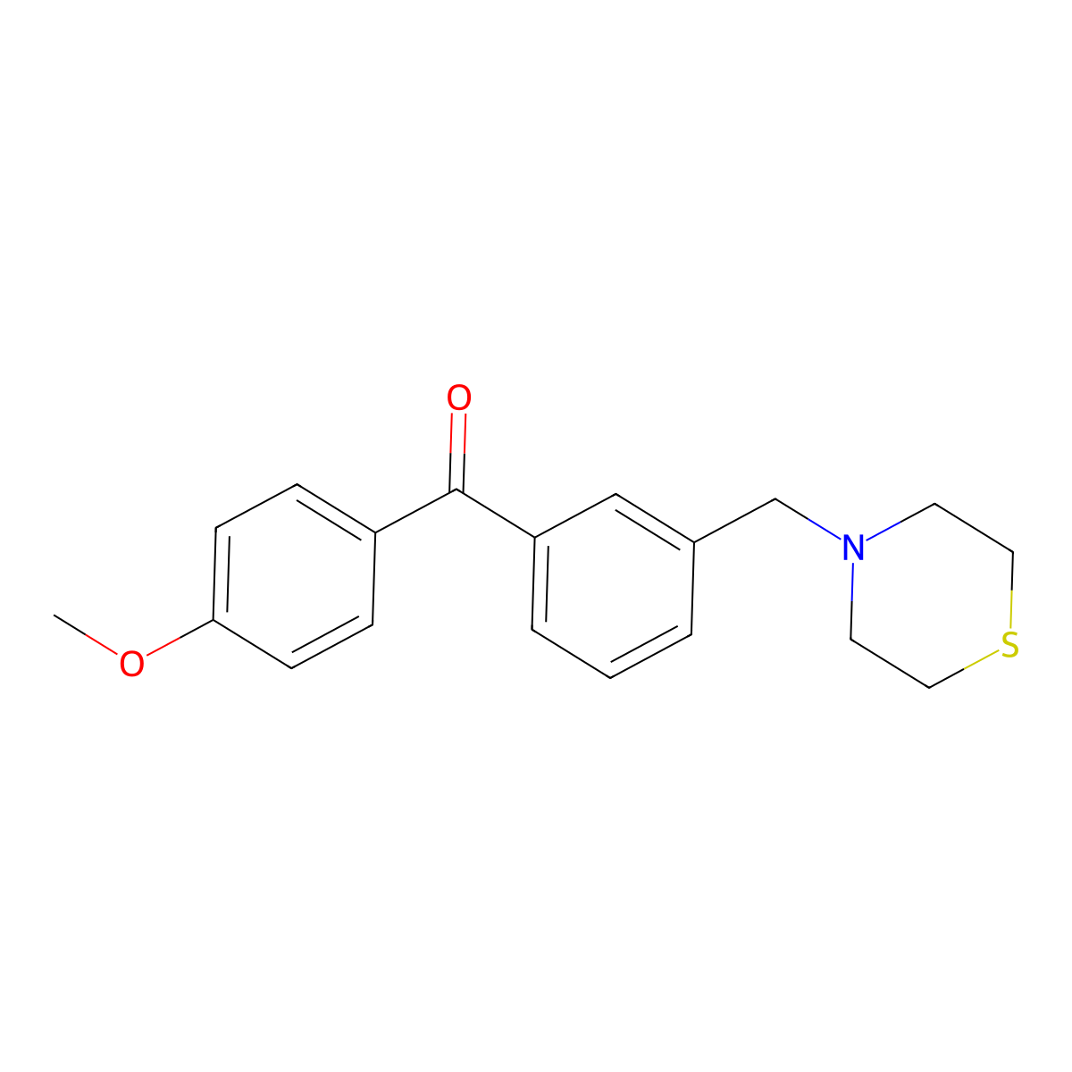 4'-Methoxy-3-thiomorpholinomethylbenzophenone molecular structure, CAS 898762-82-8