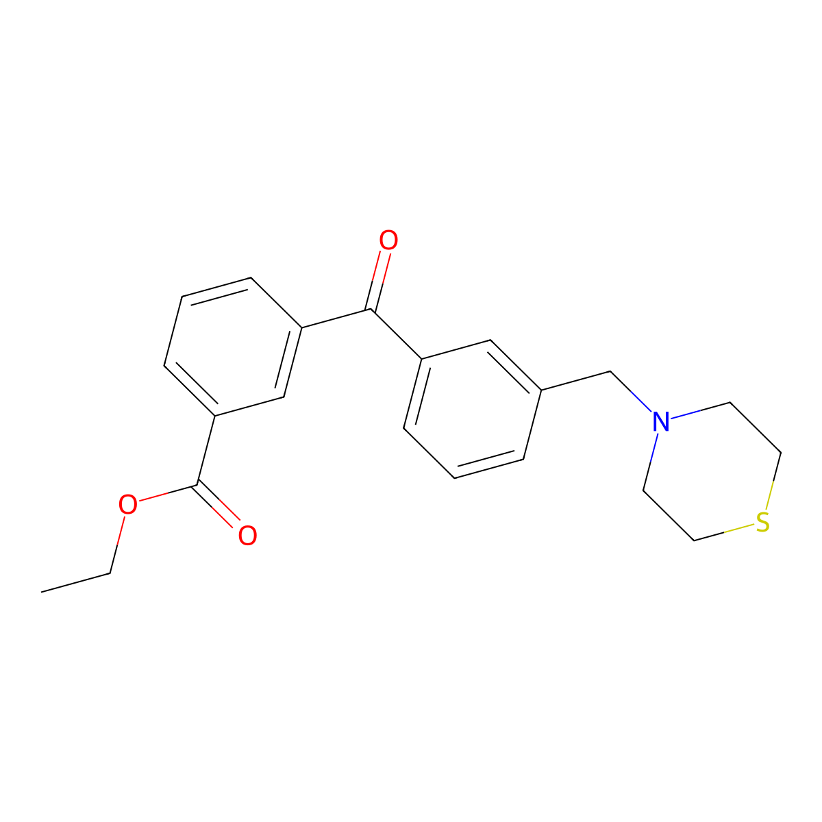 3-Carboethoxy-3'-thiomorpholinomethyl benzophenone molecular structure, CAS 898762-92-0
