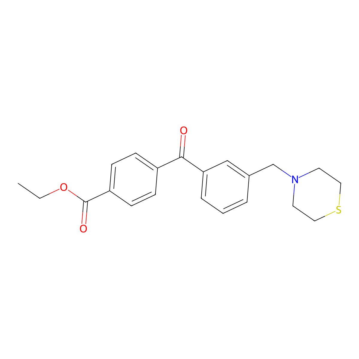 4'-Carboethoxy-3-thiomorpholinomethyl benzophenone molecular structure, CAS 898762-94-2