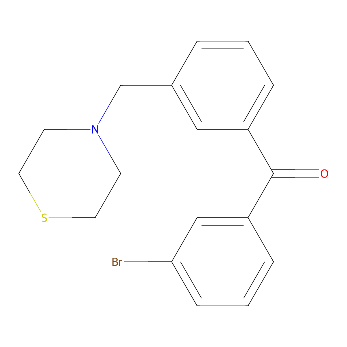 3-Bromo-3'-thiomorpholinomethylbenzophenone molecular structure, CAS 898763-00-3