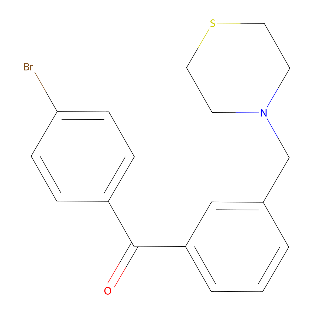 4'-Bromo-3-thiomorpholinomethyl benzophenone molecular structure, CAS 898763-01-4