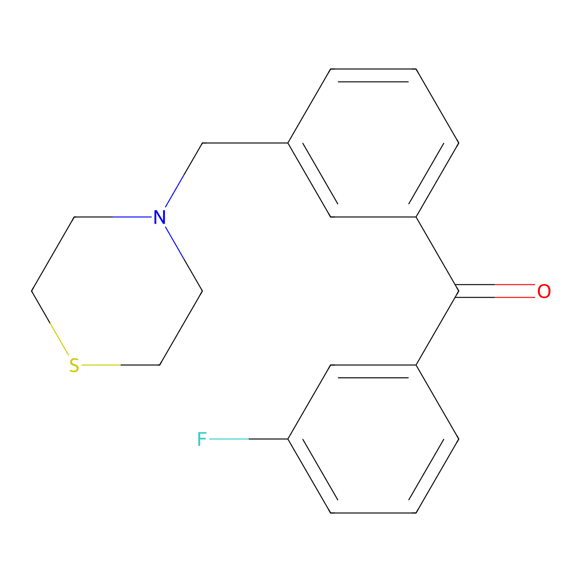 3-Fluoro-3'-thiomorpholinomethyl benzophenone molecular structure, CAS 898763-07-0