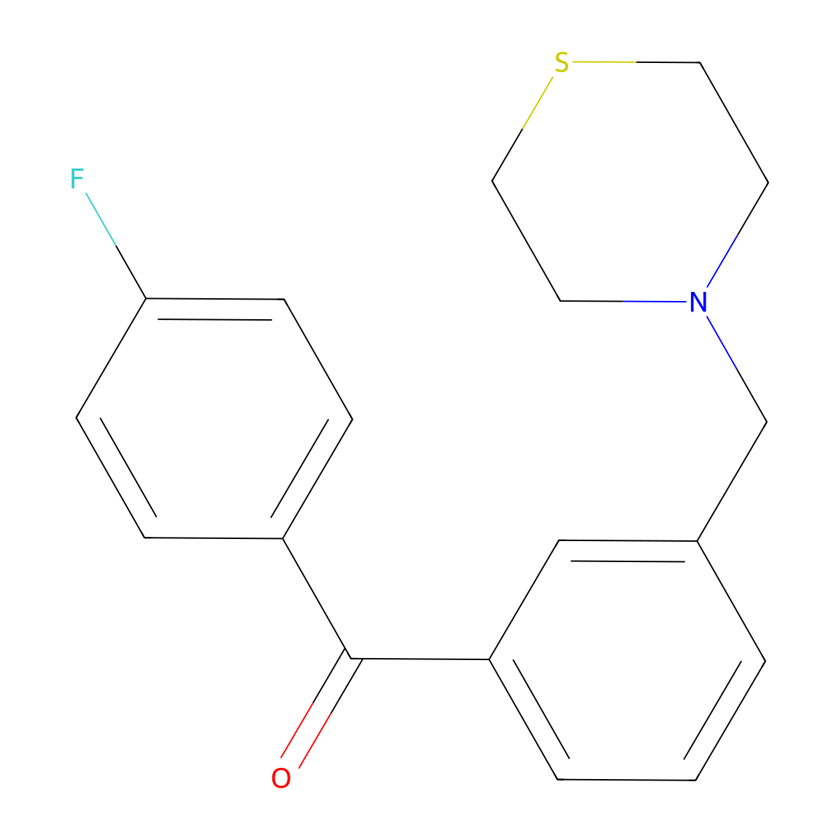 4'-Fluoro-3-thiomorpholinomethyl benzophenone molecular structure, CAS 898763-09-2