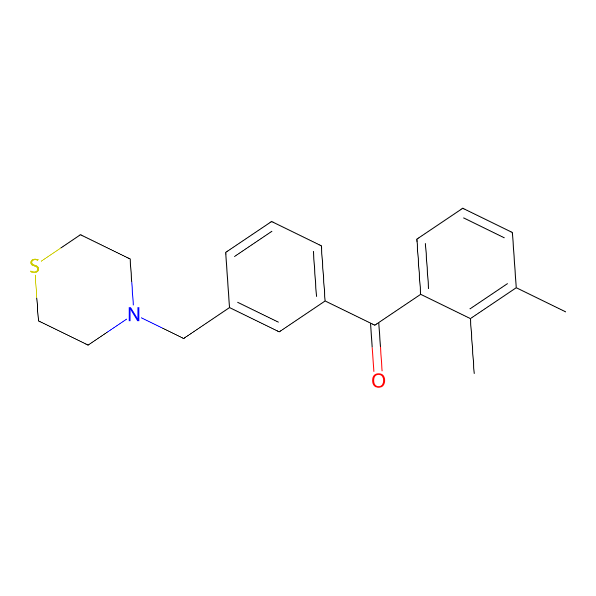 2,3-Dimethyl-3'-thiomorpholinomethyl benzophenone molecular structure, CAS 898763-11-6
