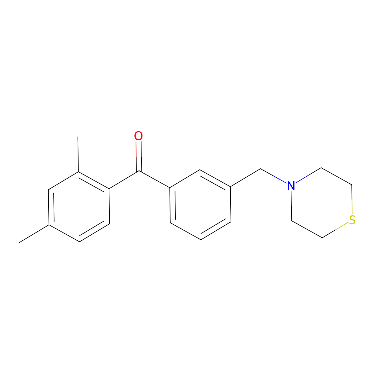 2,4-Dimethyl-3'-thiomorpholinomethyl benzophenone molecular structure, CAS 898763-13-8
