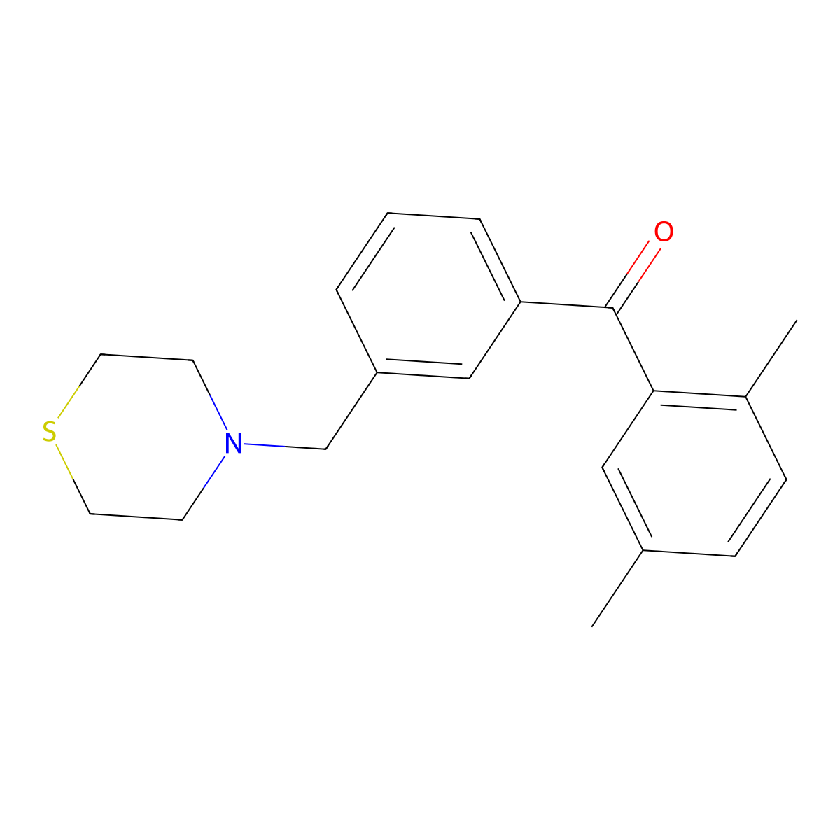 2,5-Dimethyl-3'-thiomorpholinomethyl benzophenone molecular structure, CAS 898763-16-1