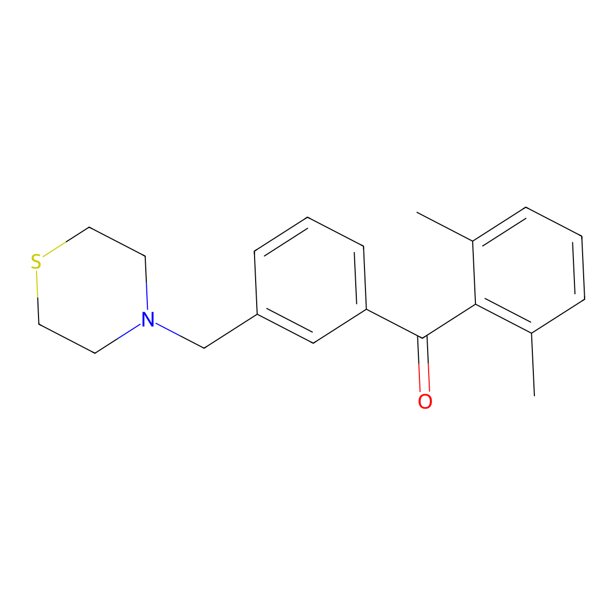 2,6-Dimethyl-3'-thiomorpholinomethyl benzophenone molecular structure, CAS 898763-19-4