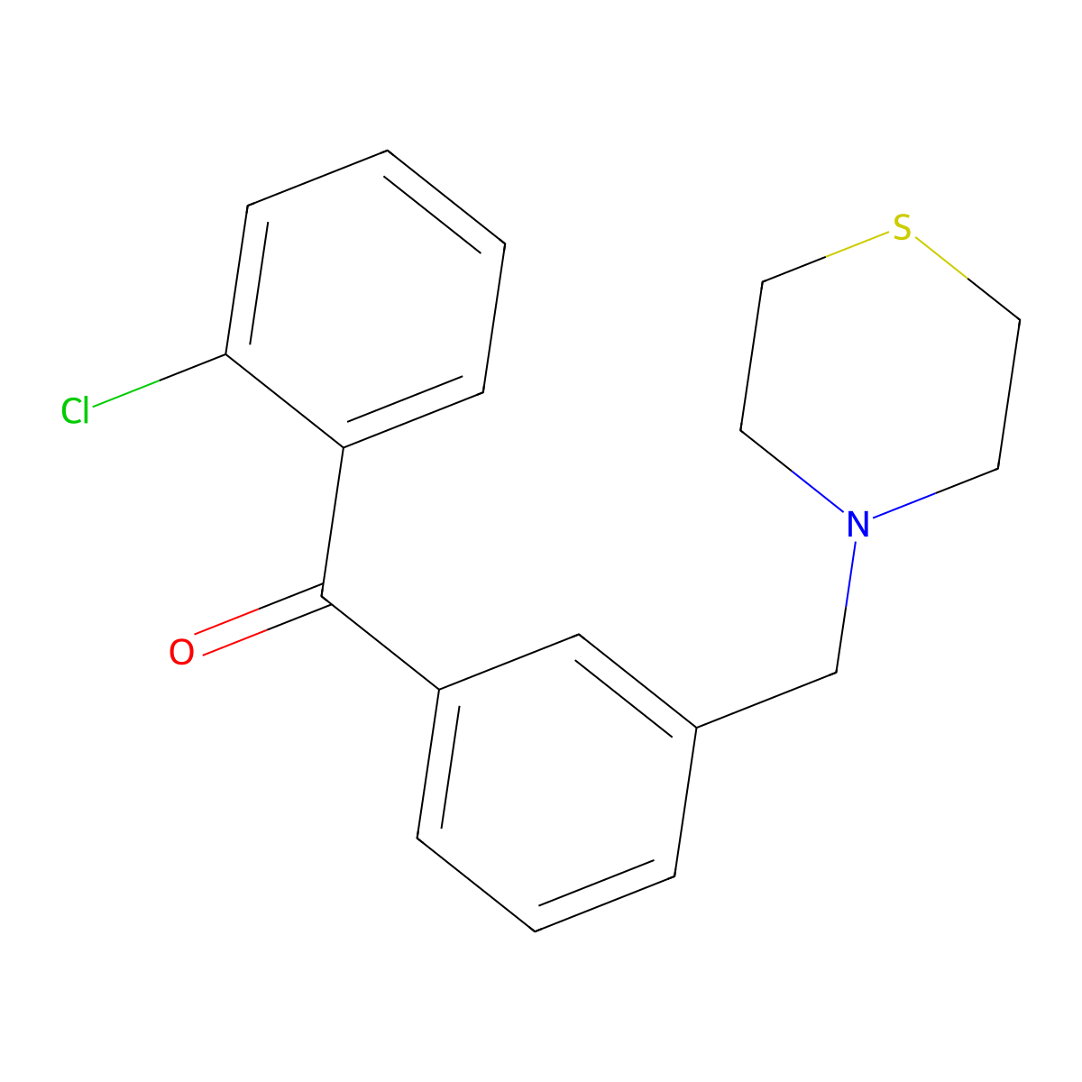 2-Chloro-3'-thiomorpholinomethyl benzophenone molecular structure, CAS 898763-37-6
