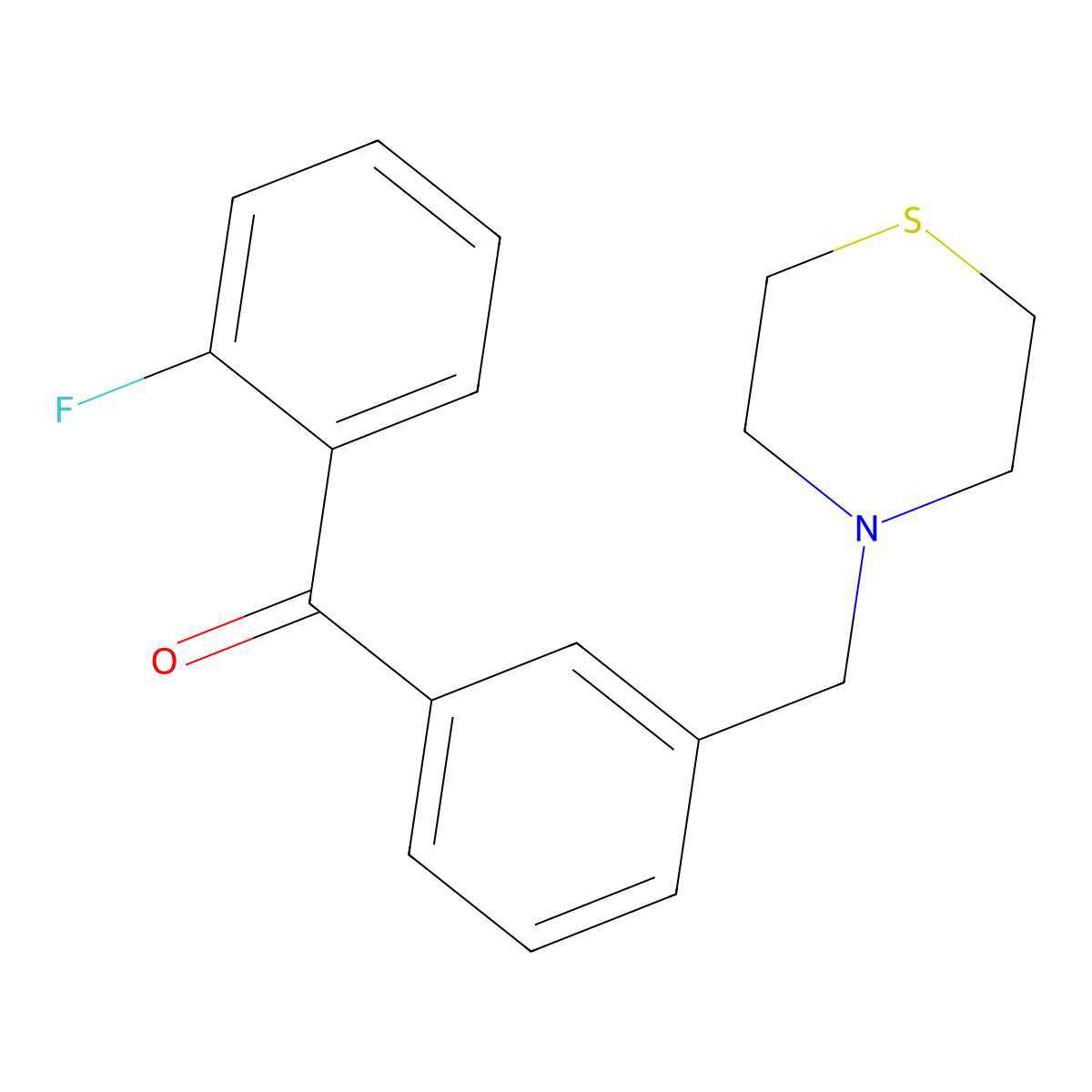 2-Fluoro-3'-thiomorpholinomethylbenzophenone molecular structure, CAS 898763-40-1
