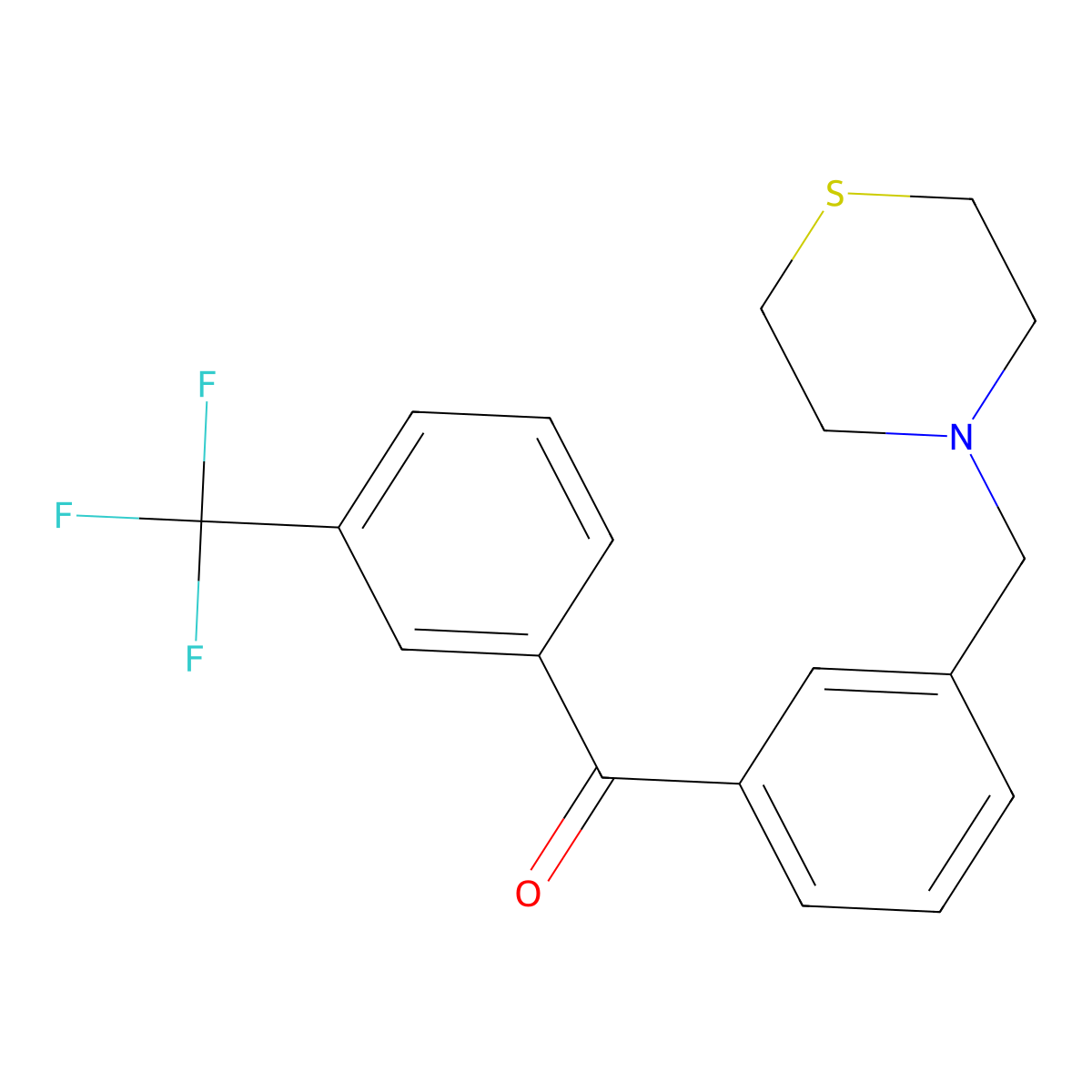 3-Thiomorpholinomethyl-3'-trifluoromethylbenzophenone molecular structure, CAS 898763-46-7