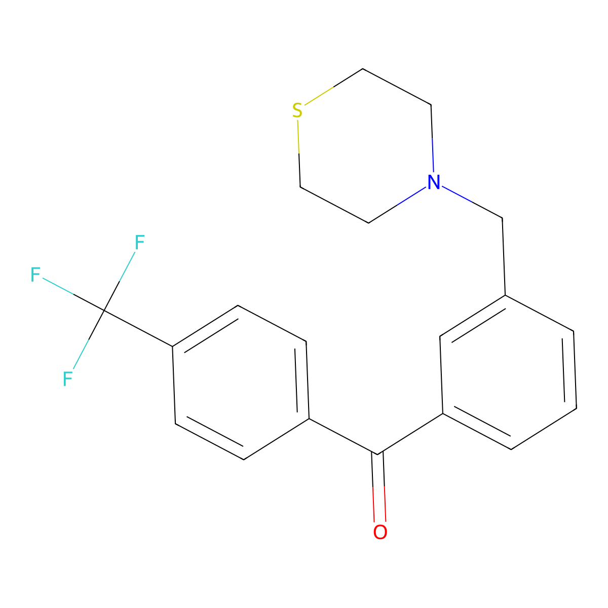 3-Thiomorpholinomethyl-4'-trifluoromethylbenzophenone molecular structure, CAS 898763-49-0