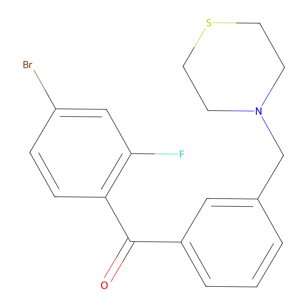 4-Bromo-2-fluoro-3'-thiomorpholinomethylbenzophenone molecular structure, CAS 898763-52-5