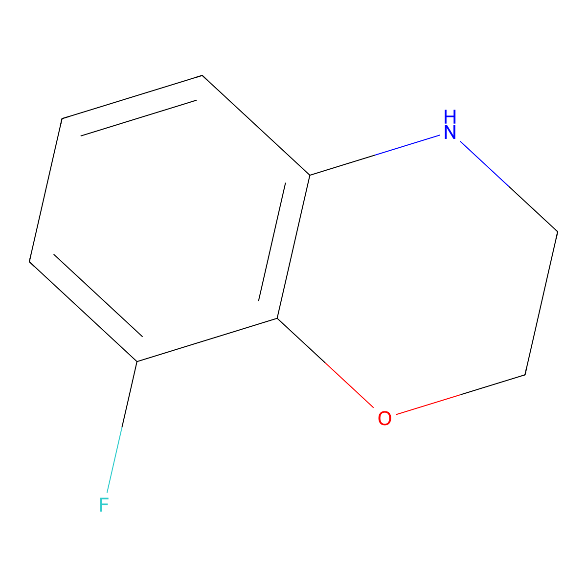 8-Fluoro-3,4-dihydro-2H-1,4-benzoxazine molecular structure, CAS 898832-40-1