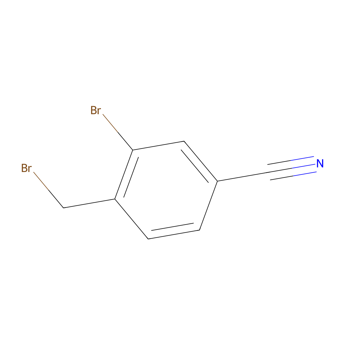 3-Bromo-4-(bromomethyl)benzonitrile molecular structure, CAS 89892-39-7
