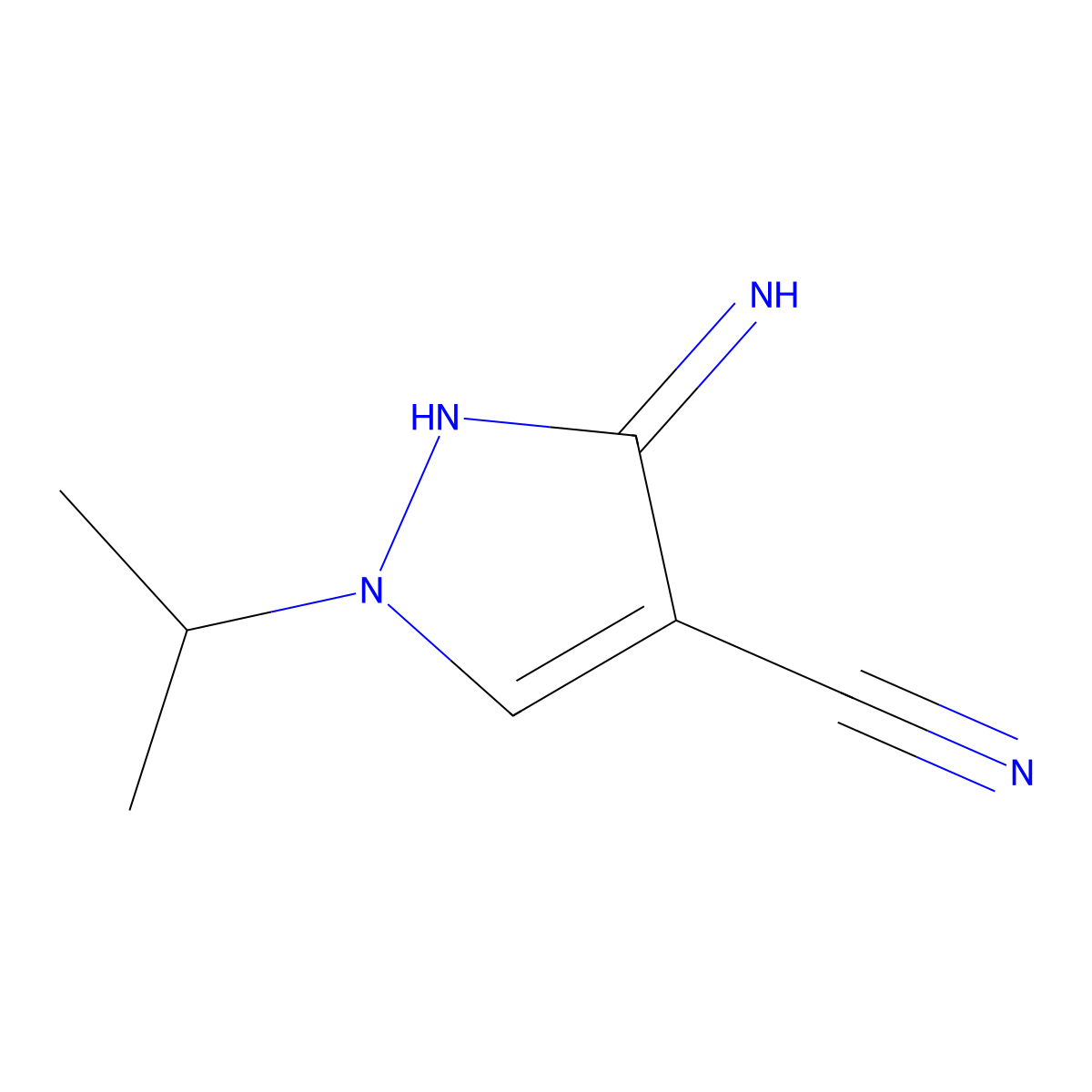 3-Amino-1-(propan-2-yl)-1H-pyrazole-4-carbonitrile molecular structure, CAS 89897-29-0