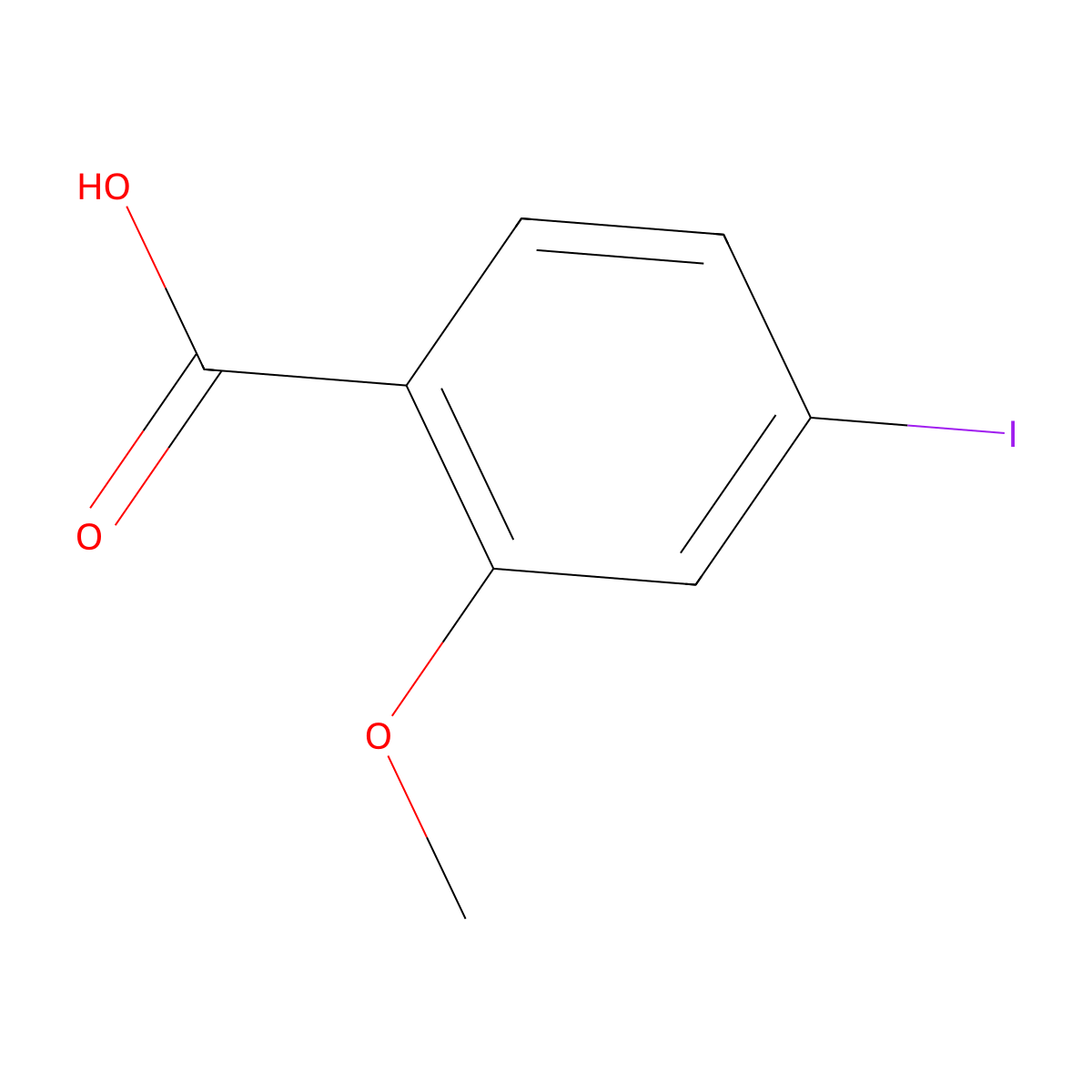 4-Iodo-2-methoxybenzoic acid molecular structure, CAS 89942-34-7