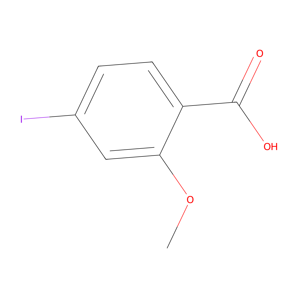 4-Iodo-2-methoxybenzoic acid molecular structure, CAS 89942-34-7