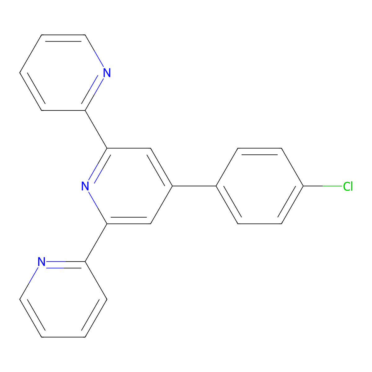 4'-(4-Chlorophenyl)-2,2':6',2''-terpyridine molecular structure, CAS 89972-75-8