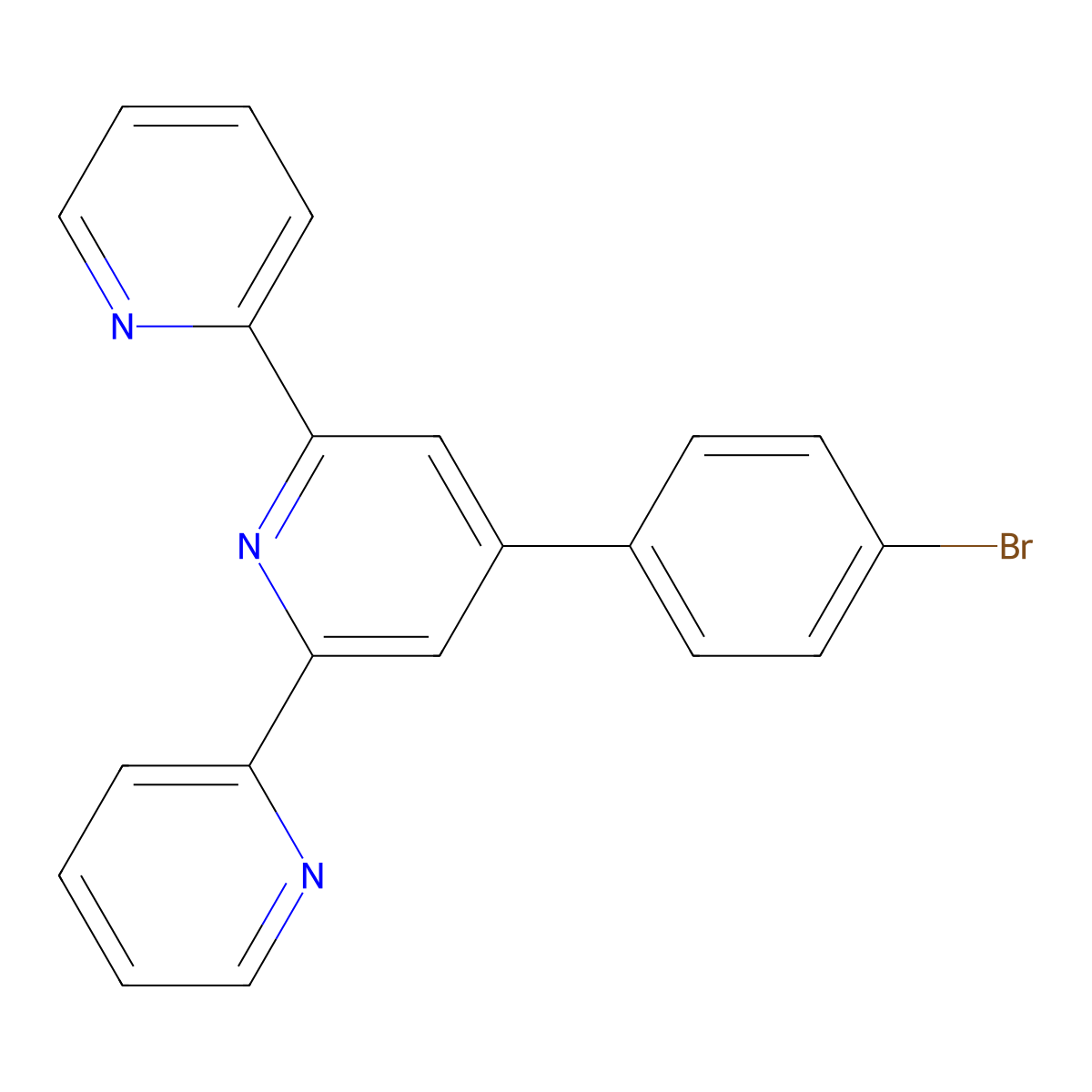 4'-(4-Bromophenyl)-2,2':6',2''-terpyridine molecular structure, CAS 89972-76-9