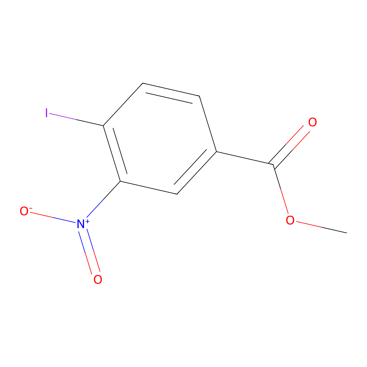 Methyl 4-iodo-3-nitrobenzoate molecular structure, CAS 89976-27-2