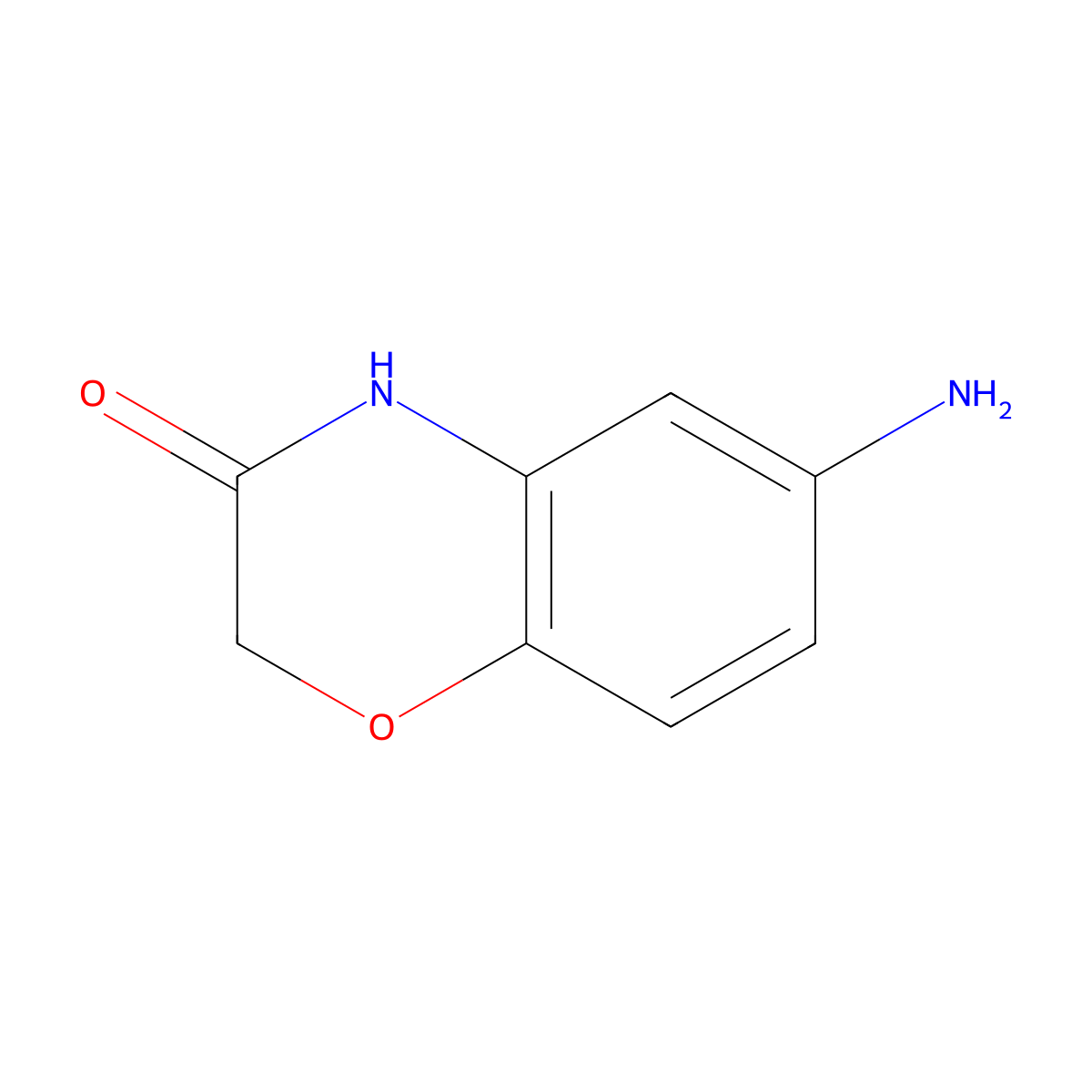 6-amino-3,4-dihydro-2H-1,4-benzoxazin-3-one molecular structure, CAS 89976-75-0