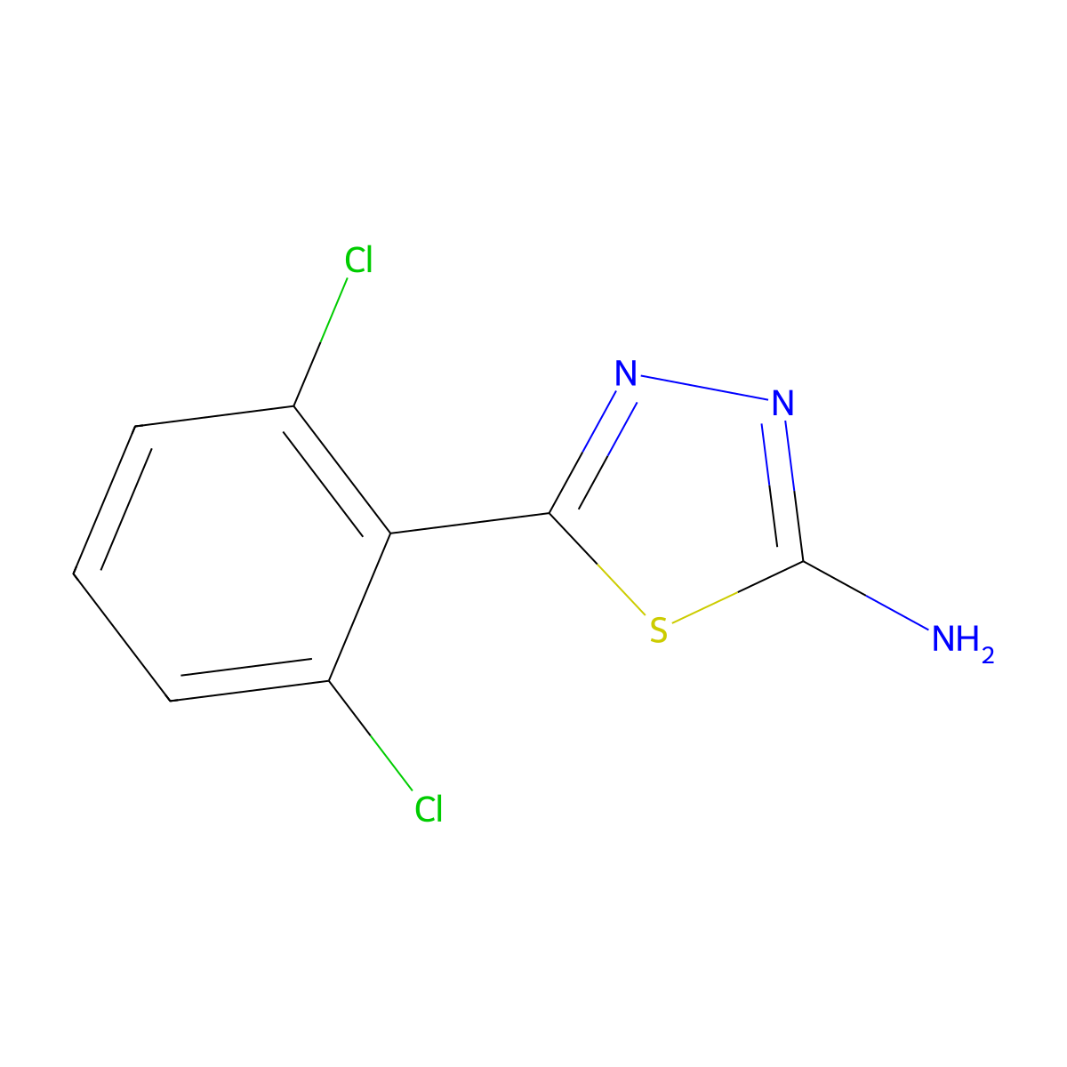 5-(2,6-Dichlorophenyl)-1,3,4-thiadiazol-2-amine molecular structure, CAS 89978-31-4