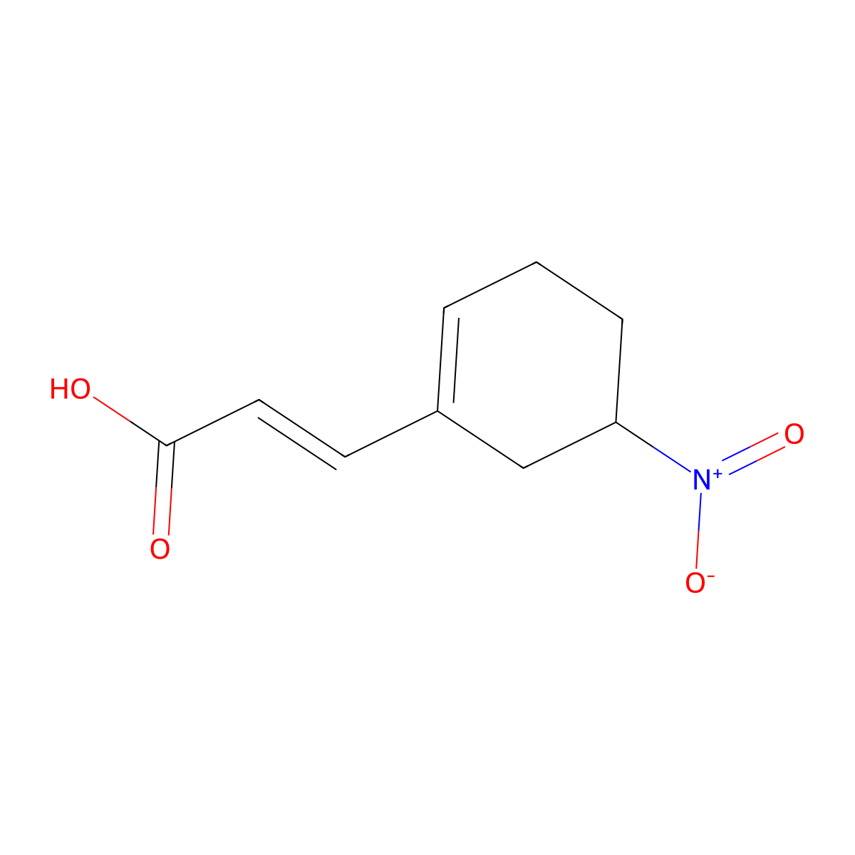 (E)-3-(5-Nitrocyclohex-1-en-1-yl)acrylic acid molecular structure, CAS 899809-64-4