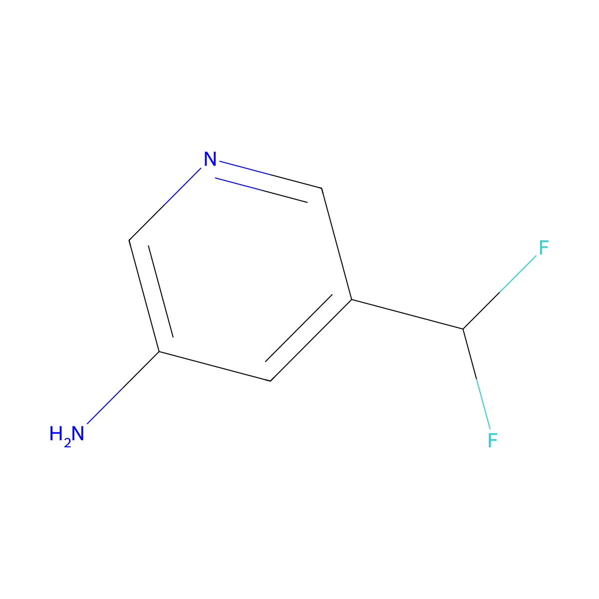 5-(Difluoromethyl)pyridin-3-amine molecular structure, CAS 899898-94-3