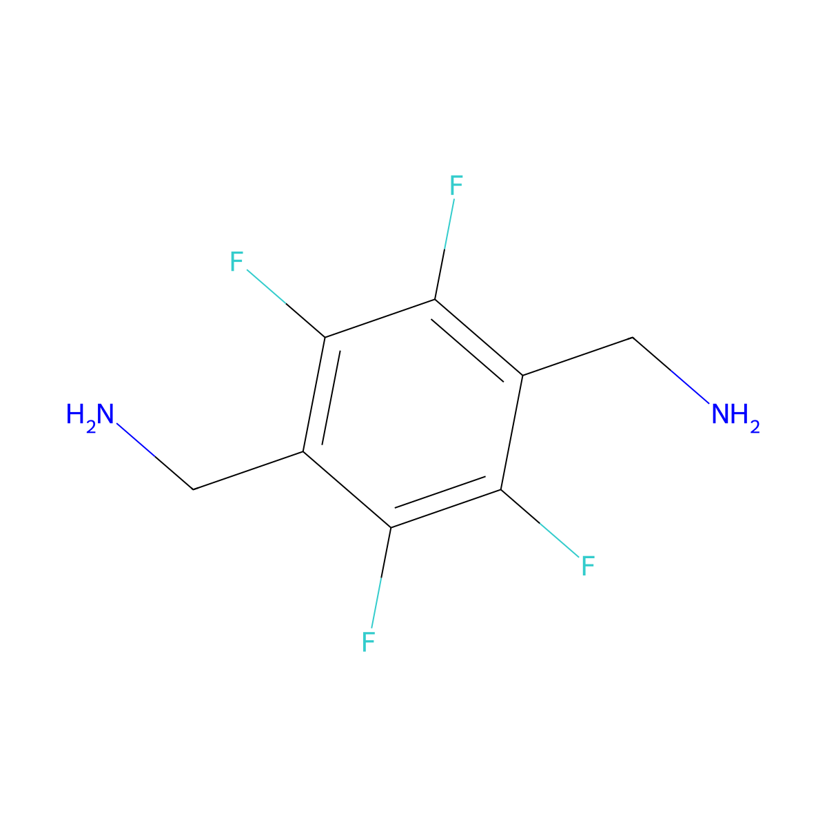 1,4-Bis(aminomethyl)-2,3,5,6-tetrafluorobenzene molecular structure, CAS 89992-50-7