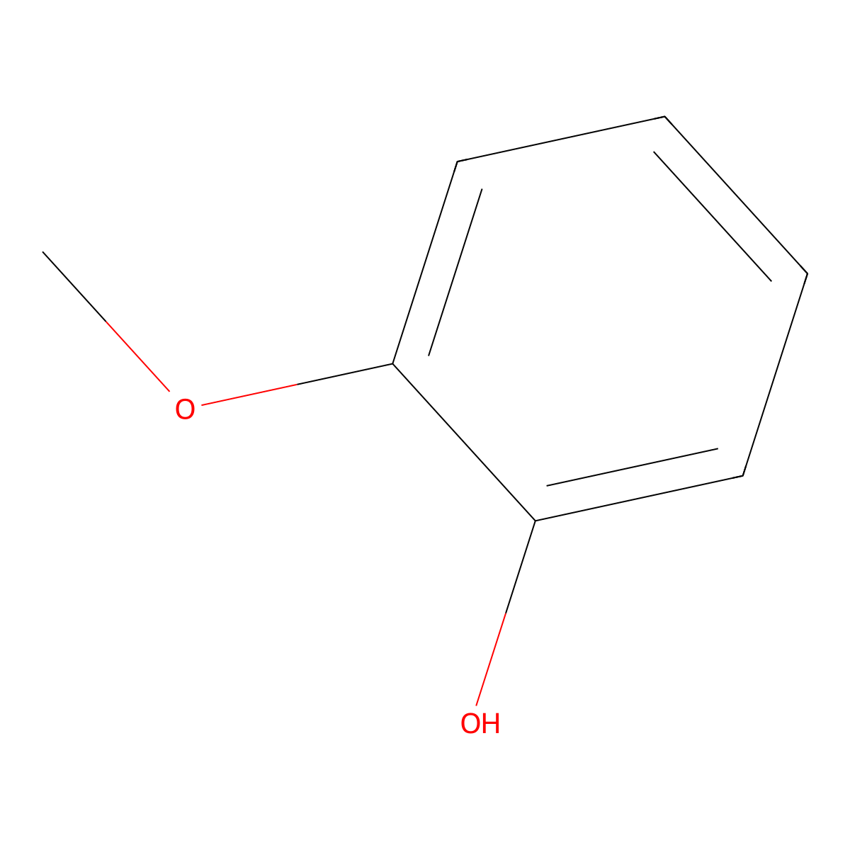 Guaiacol molecular structure, CAS 90-05-1