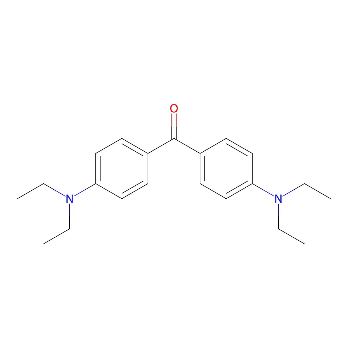 4,4'-Bis(diethylamino)benzophenone molecular structure, CAS 90-93-7