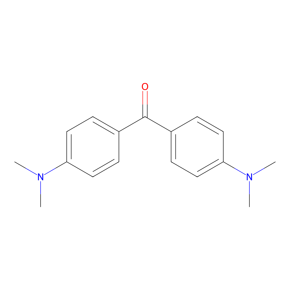 4,4'-Bis(dimethylamino)benzophenone molecular structure, CAS 90-94-8