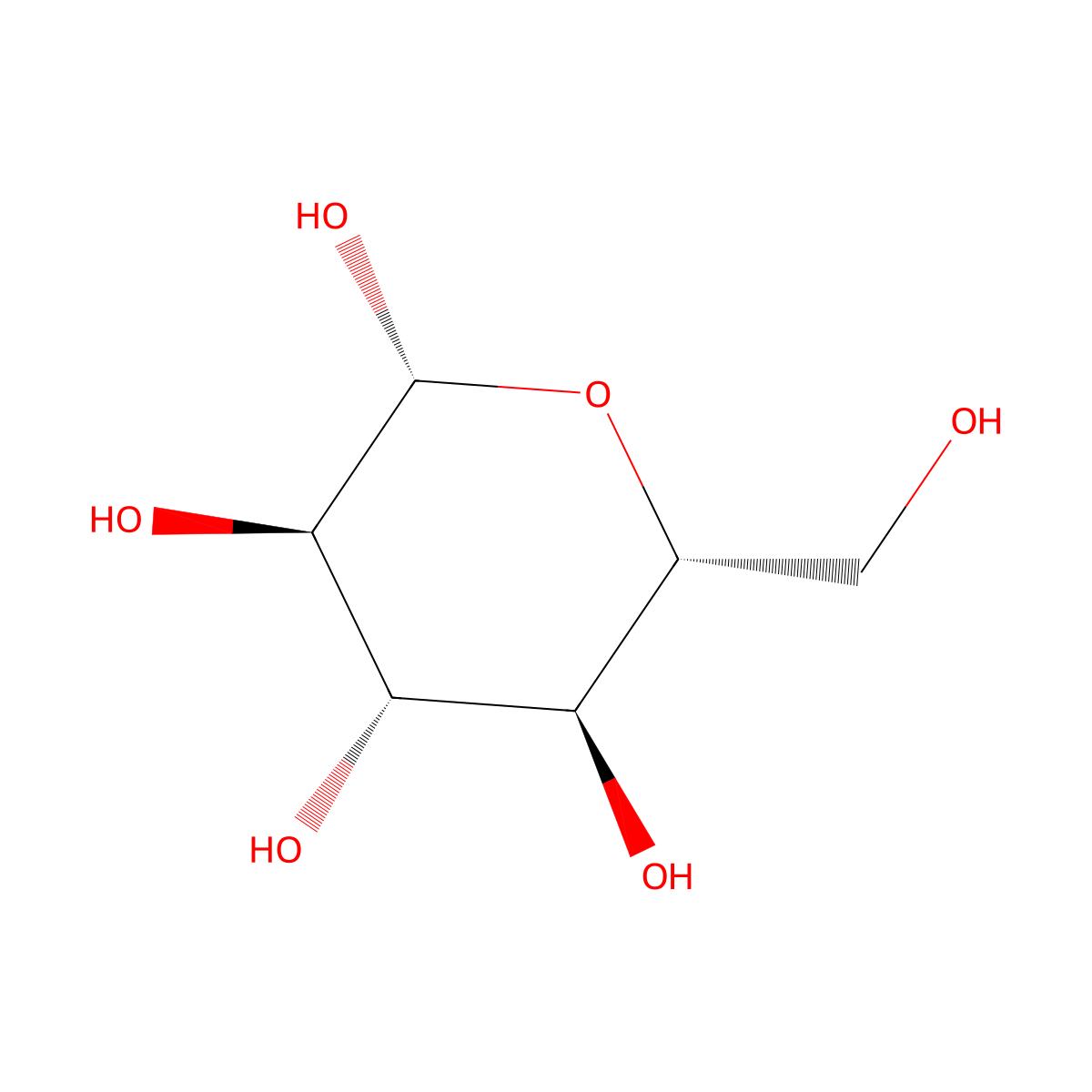Beta-D-Glucose molecular structure, CAS 9001-37-0