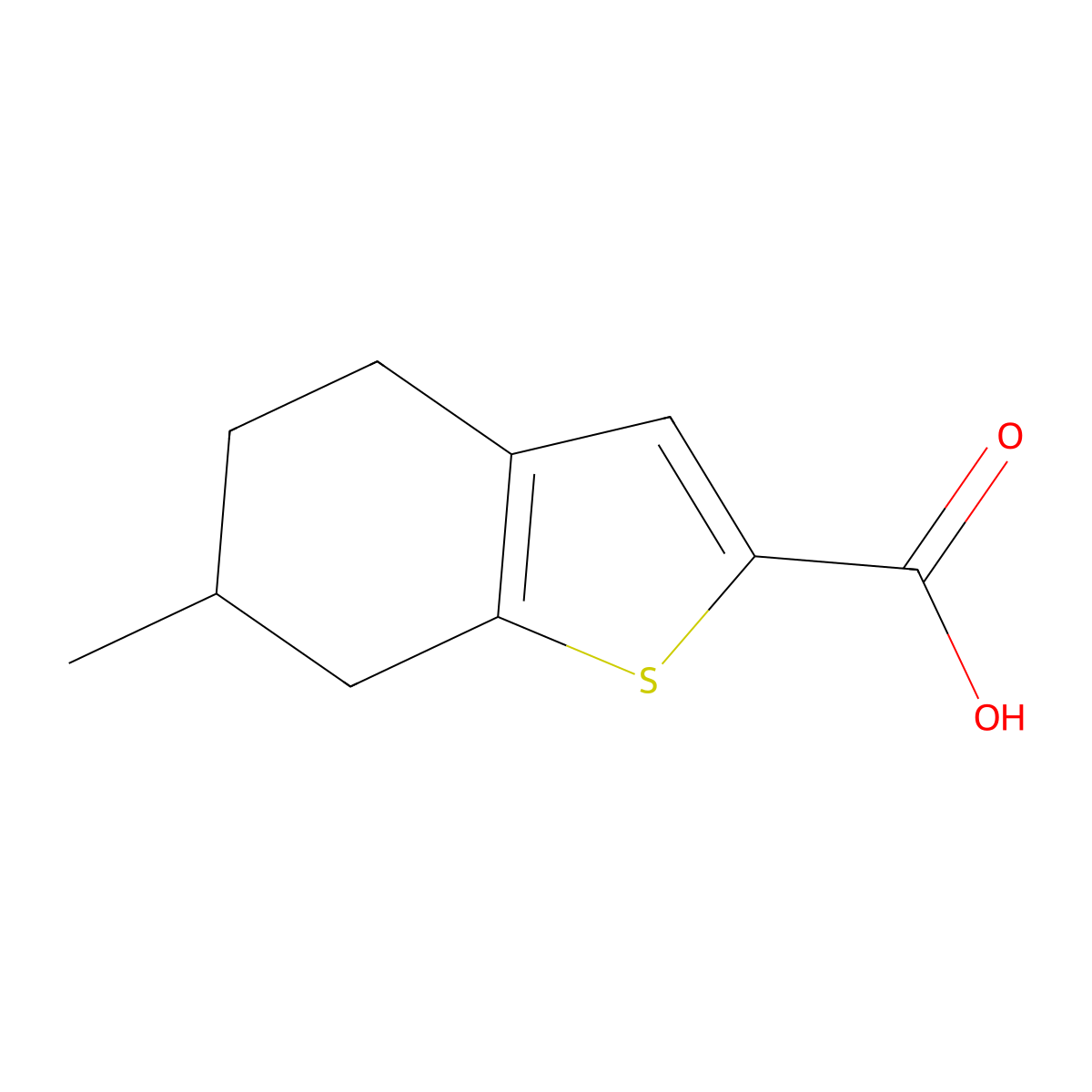 6-Methyl-4,5,6,7-tetrahydrobenzo[b]thiophene-2-carboxylic acid molecular structure, CAS 900137-02-2